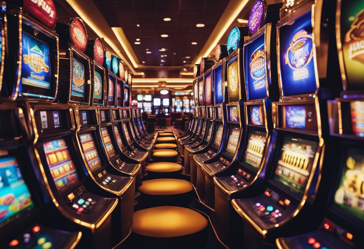 A variety of casino games are displayed on a computer screen, with colorful graphics and enticing animations. The options are easily accessible without the need for downloading