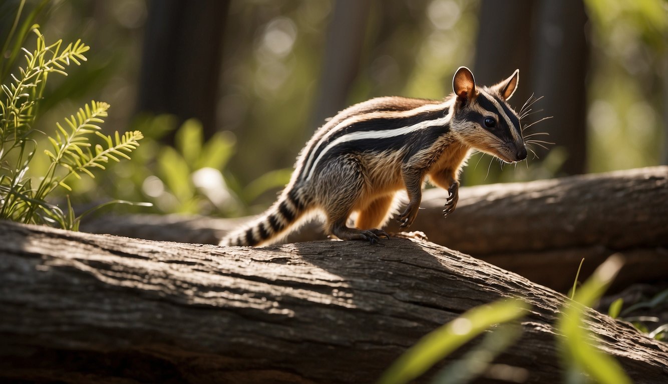 The nimble numbat scurries through the Australian bush, its long snout sniffing out termites.

Its striped fur glistens in the sunlight as it digs into the earth with its sharp claws