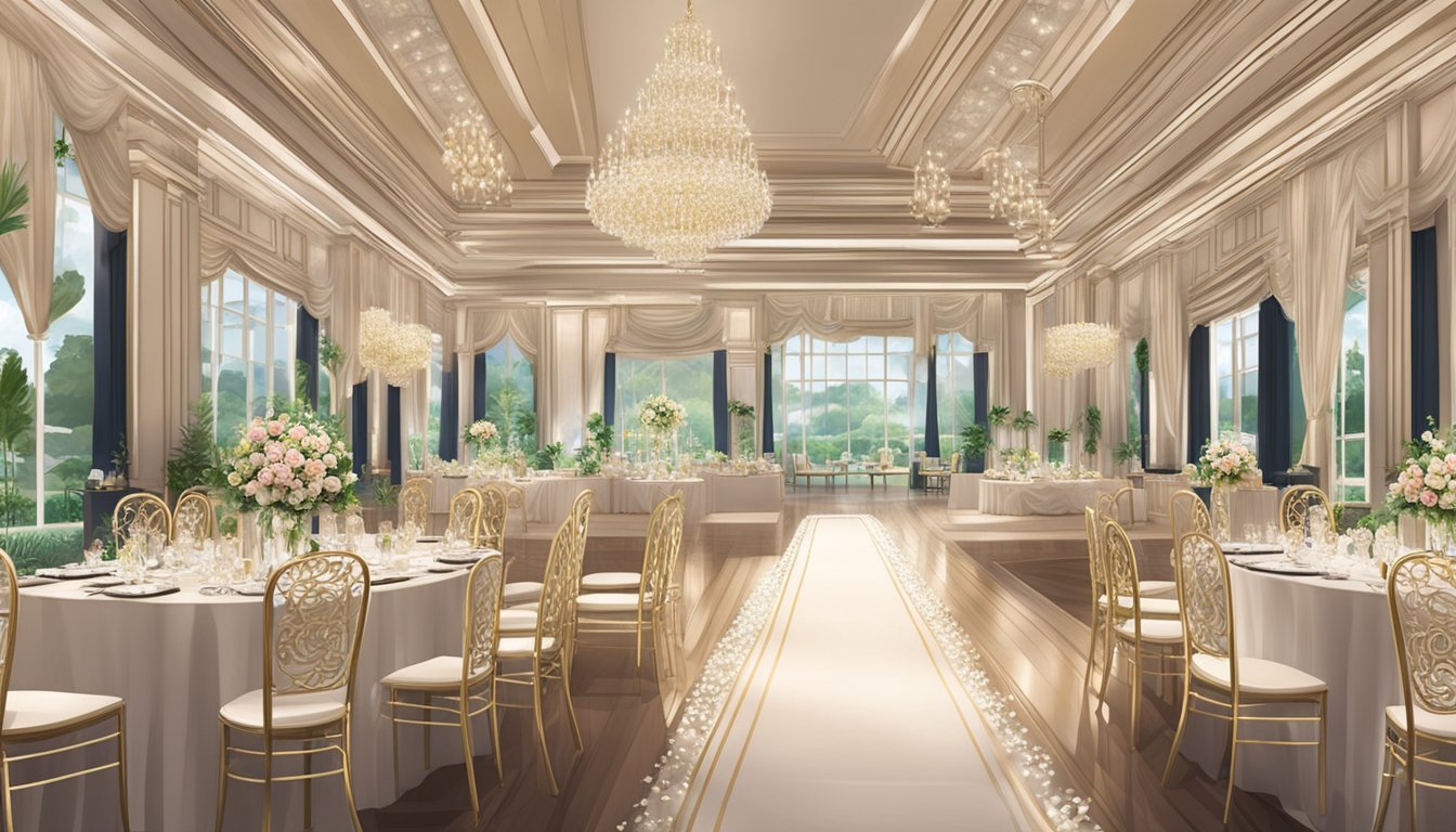 A lavish wedding venue in Singapore with elegant décor and luxurious details
