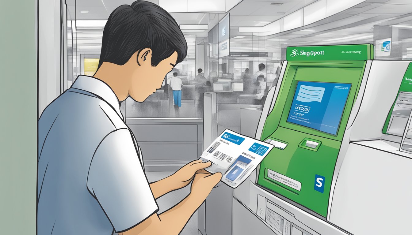 A person swipes a Singpost card at a Standard Chartered branch in Singapore, with a focus on maximizing rewards and savings