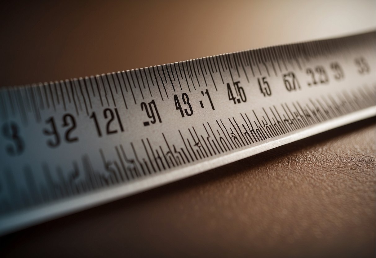 A ruler marked in inches and centimeters measures the growth of hair over the course of a month