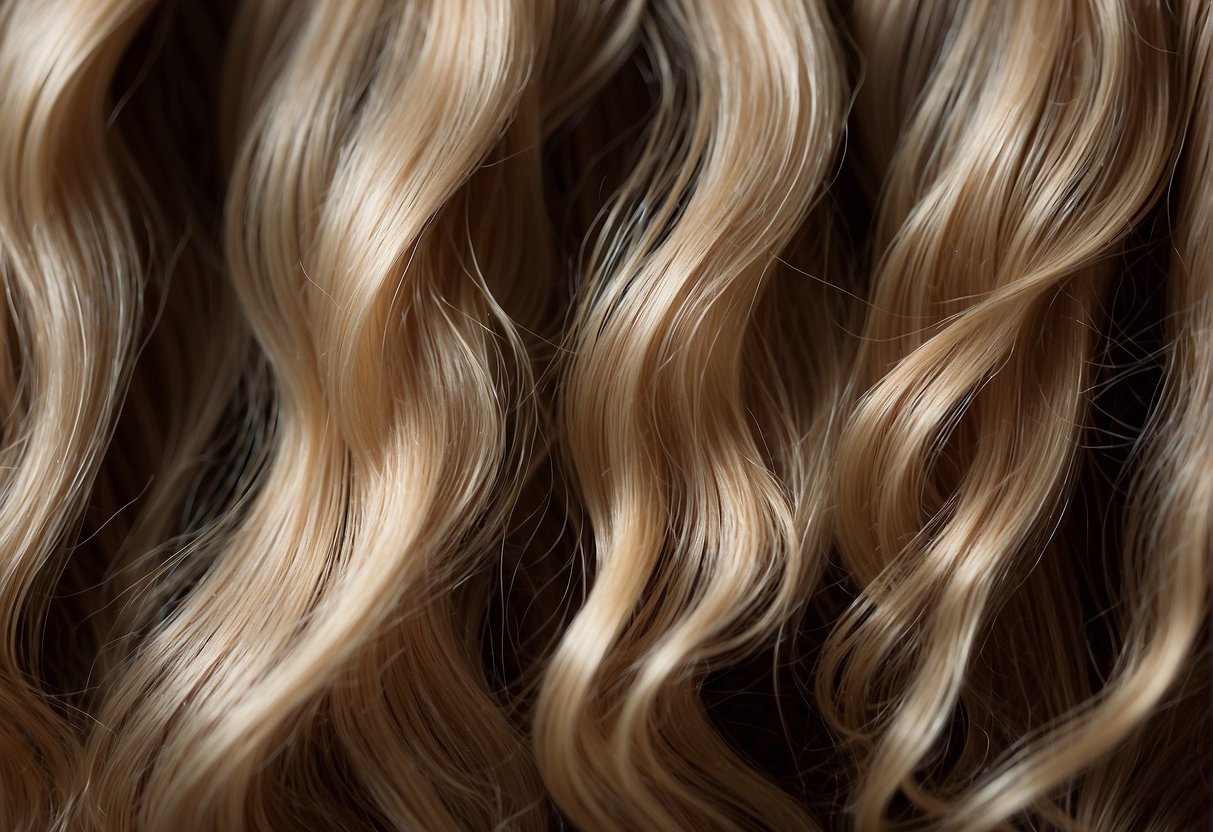 Hair flowing in gentle waves, cascading down in a natural, effortless pattern