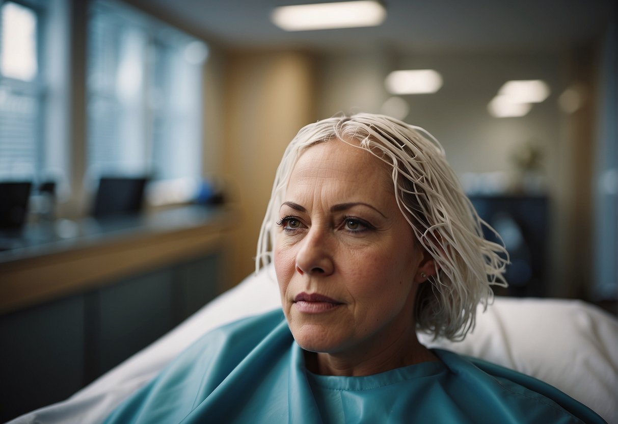 A chemotherapy patient's hair falls out after several sessions