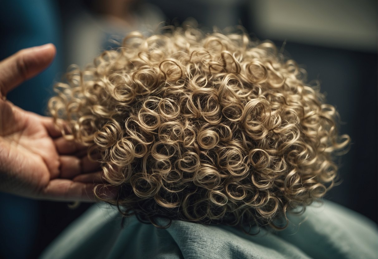 A chemotherapy patient's hair falling out in clumps after multiple sessions