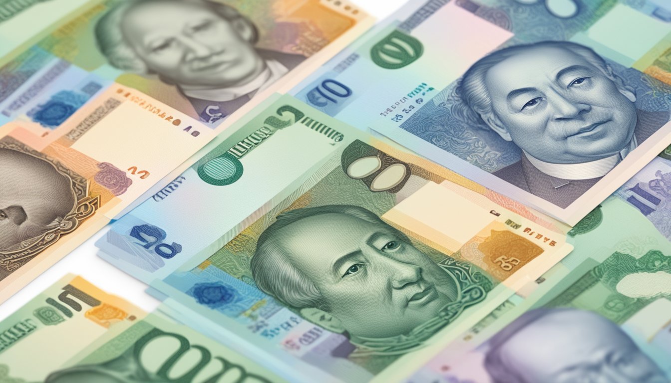 A stack of Singaporean currency notes with a CPF statement showing special account interest rates