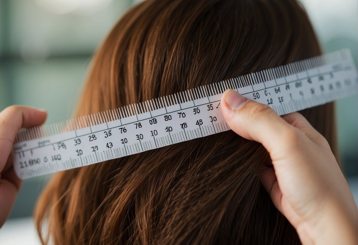 A ruler measuring hair growth in a month