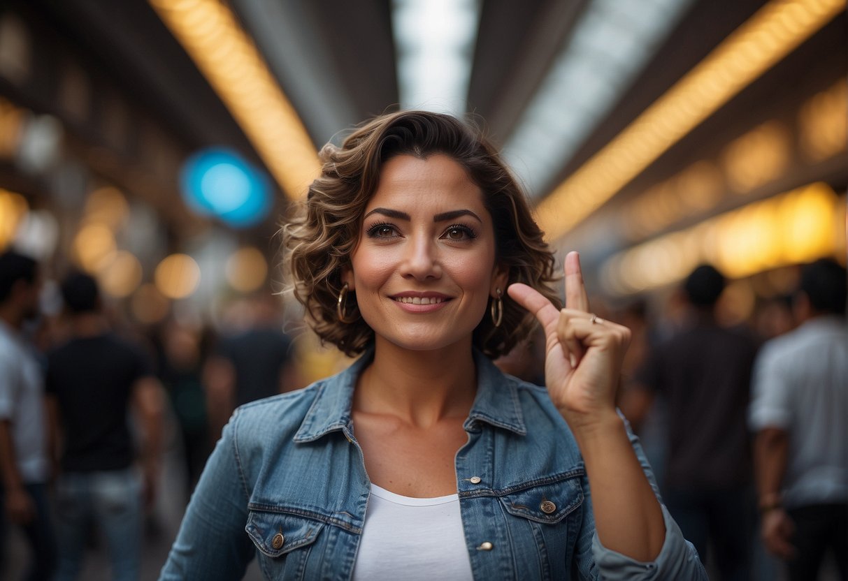 A person pointing to their head, saying "cómo se dice pelo en inglés" with a puzzled expression