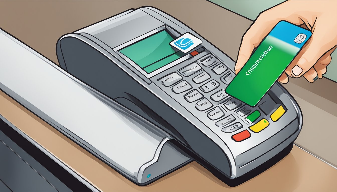A sleek and modern Standard Chartered Bank Infinite Card being swiped at a payment terminal in Singapore