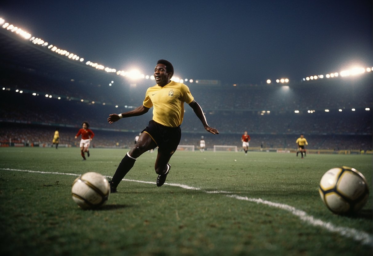 Pelé's legacy depicted through a timeline of his career milestones and achievements
