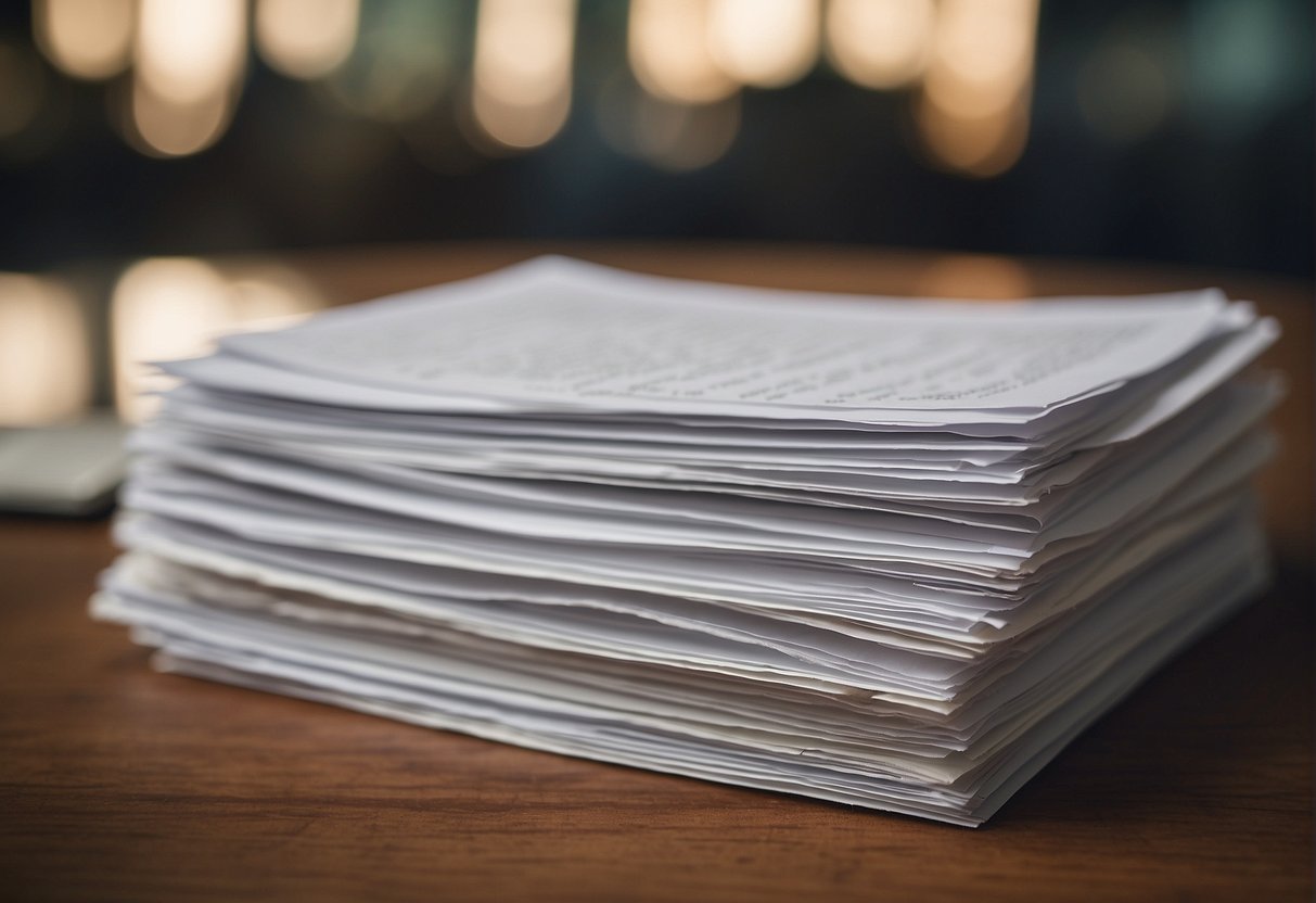 A stack of papers labeled "Frequently Asked Questions" with the question "cómo murió pelé" highlighted in the center