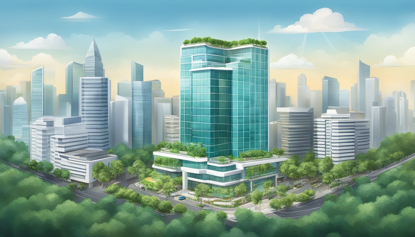 Aerial view of Standard Chartered MortgageOne office in Singapore for illustration