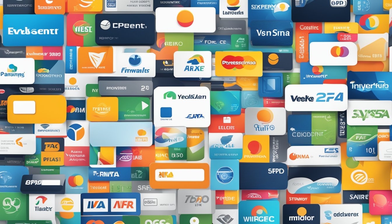 A sleek credit card surrounded by logos of partner companies and icons representing various perks and benefits