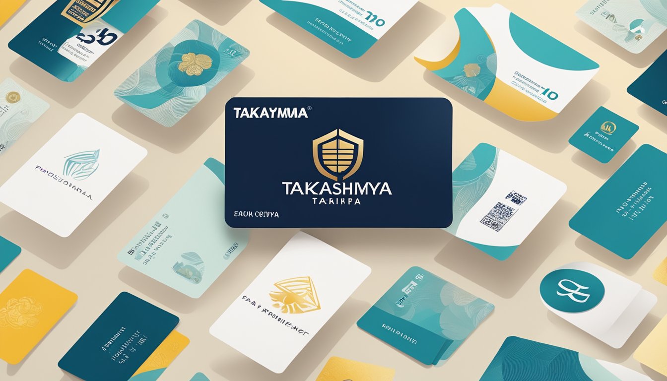 A Takashimaya member card surrounded by partnership cards and offers