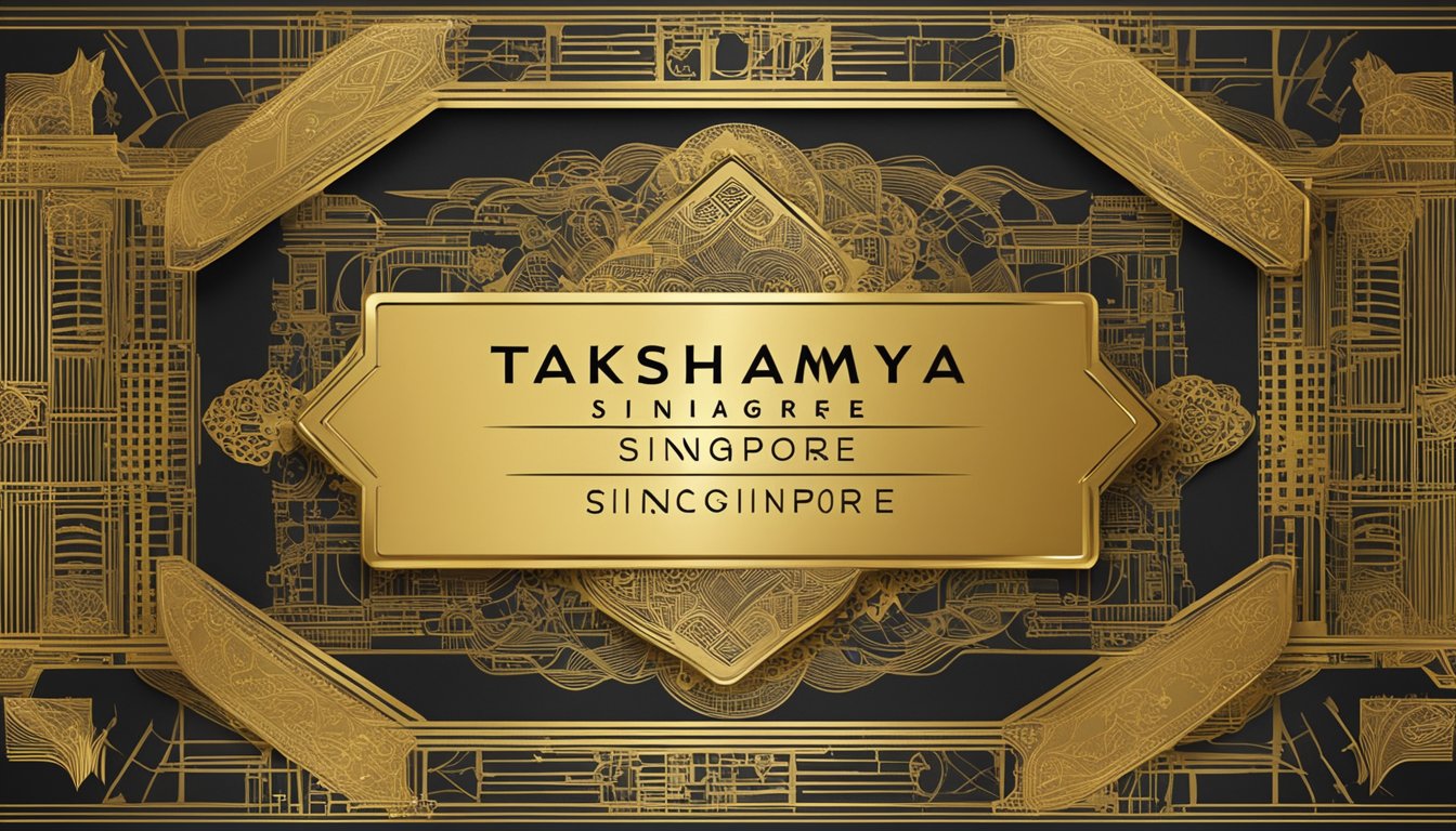A luxurious, golden card with "Takashimaya Points Singapore" displayed prominently, surrounded by symbols of luxury and exclusivity