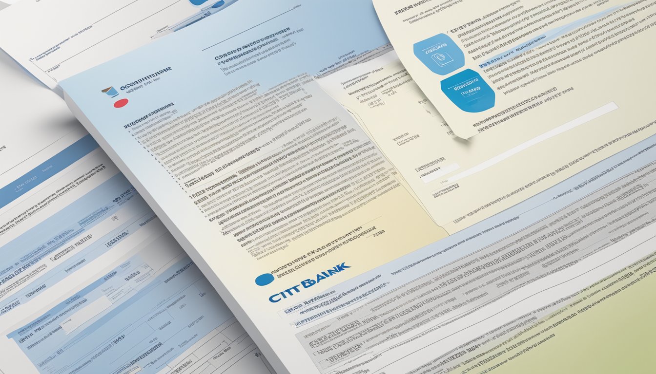 Citibank Singapore's terms, conditions, and fees document with a temporary credit limit increase offer