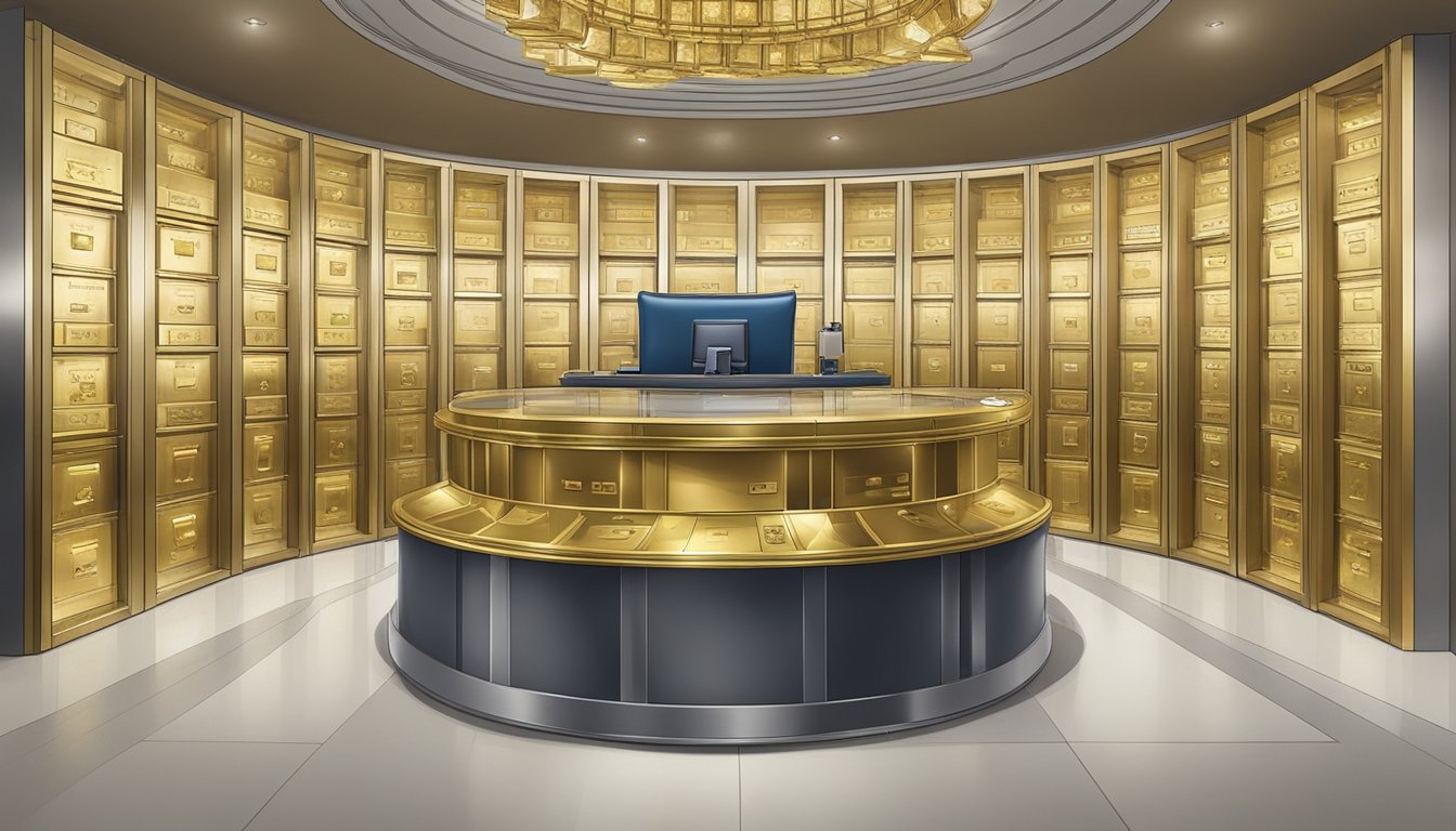 A secure UOB bank vault holds physical gold investments in Singapore