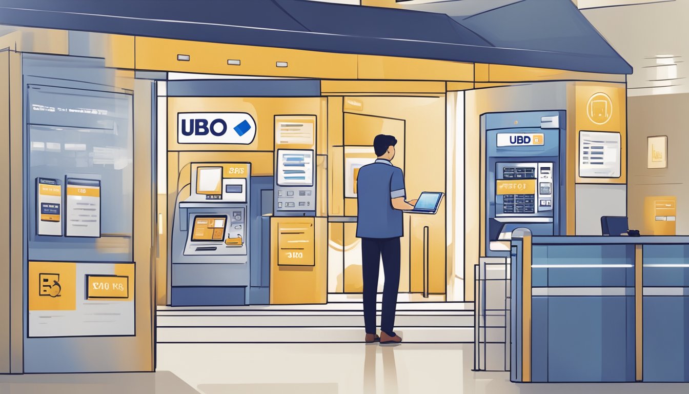 A customer using UOB Privilege Account accessing additional banking services in Singapore