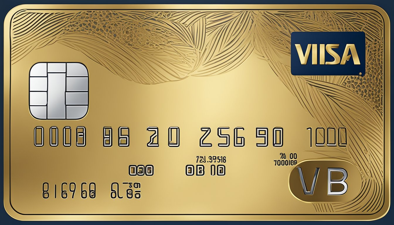 A luxurious, gold-plated credit card with the UOB Visa Signature logo, featuring sleek, modern design and exclusive perks