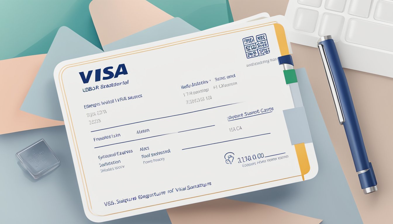 The UOB Visa Signature card displayed with a list of frequently asked questions in a clean, modern setting