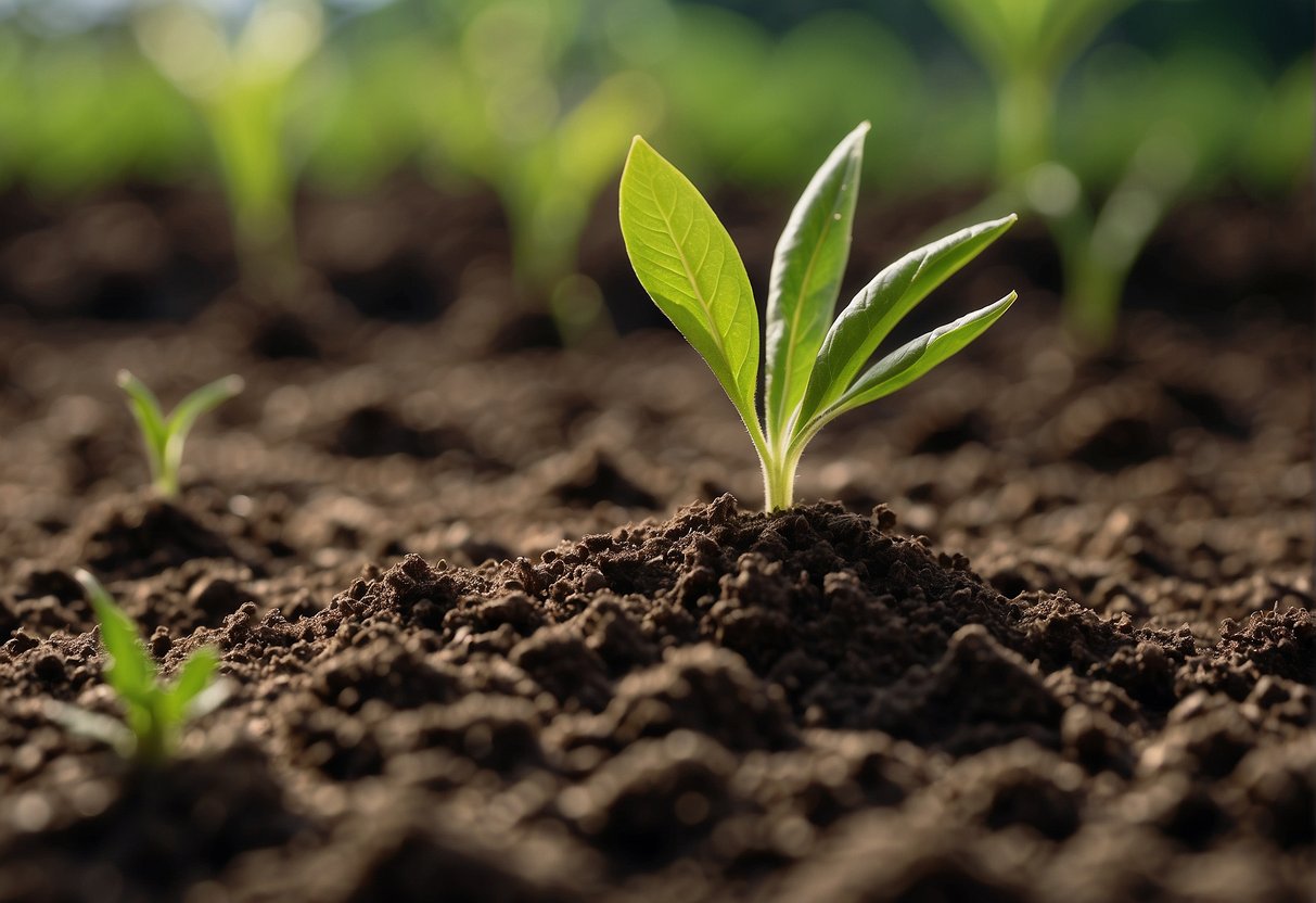 A plant growing from soil, with a visible timeline marking the passing of days, weeks, and months, illustrating the concept of "how long does hair take to grow."
