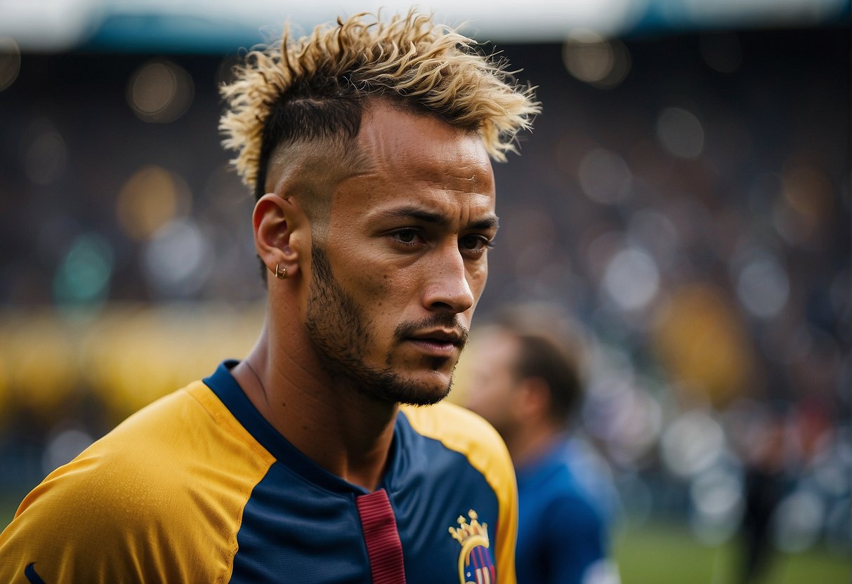 Neymar off the field with his signature hairstyle