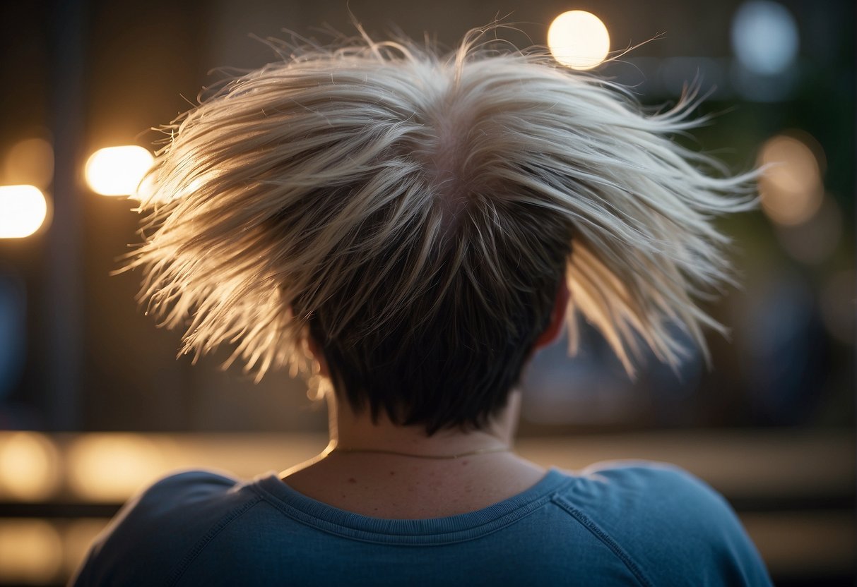 A person's hair falls out after several chemotherapy sessions