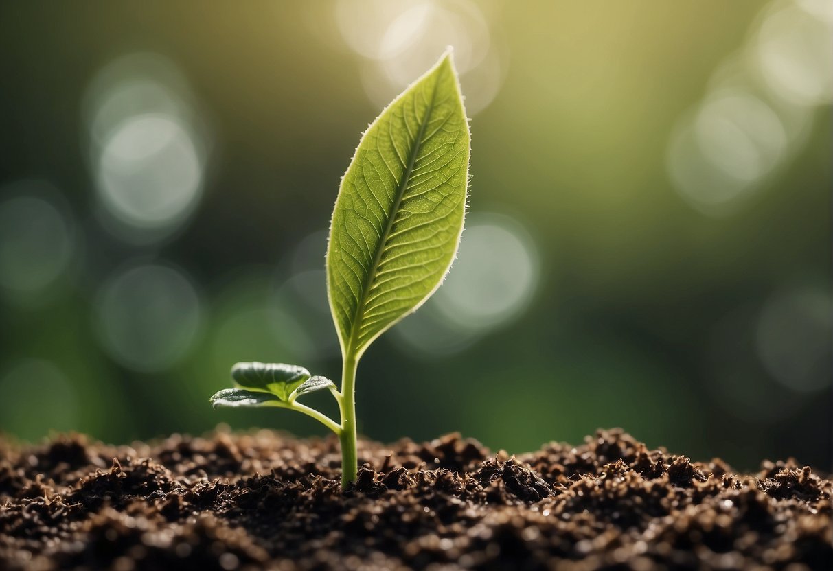 A plant's stem grows visibly taller over a week