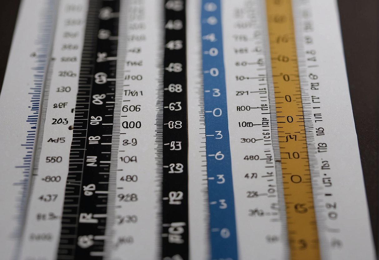 A ruler measuring hair growth over a week, with a graph showing variations