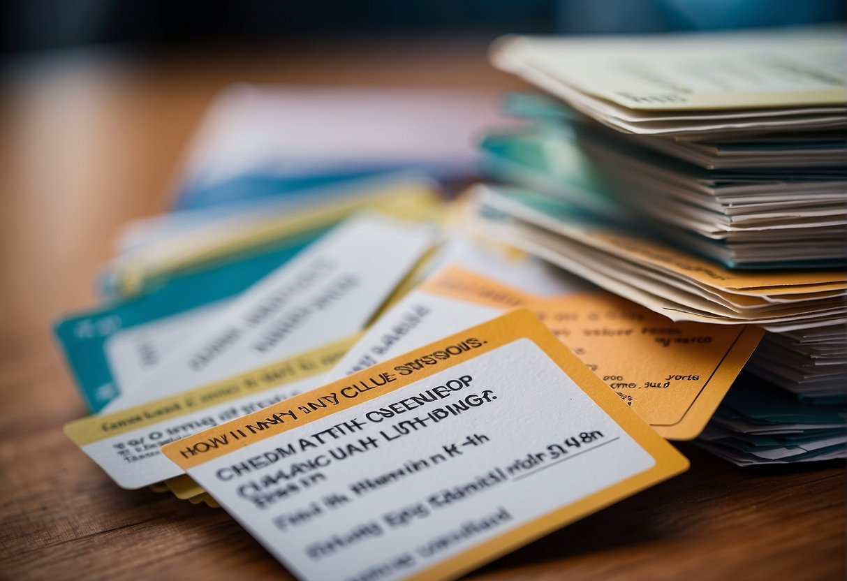 A stack of FAQ cards with "How many chemo sessions until hair loss?" on top