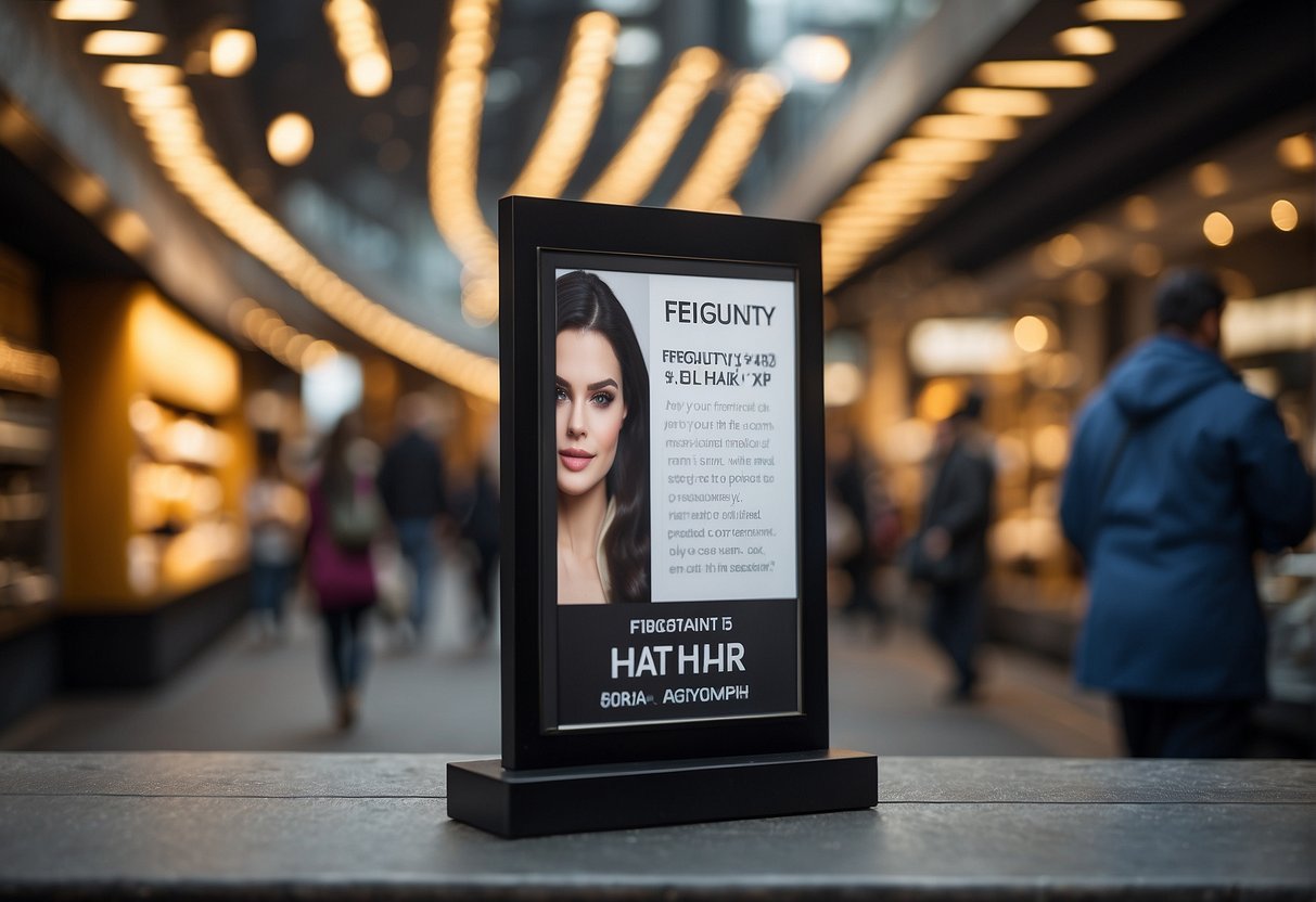 A sign with "Frequently Asked Questions: How much is natural hair sold for?" displayed prominently