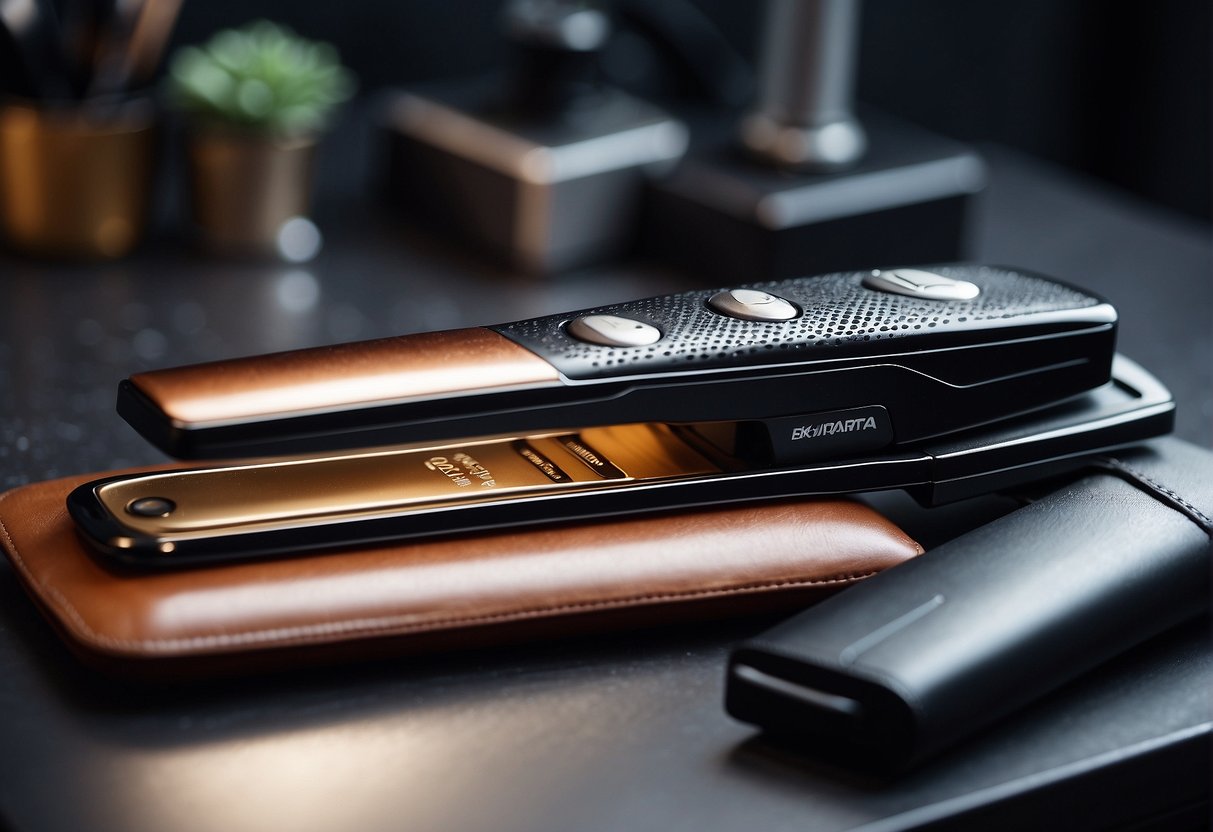 A flat iron set to the correct temperature for straightening hair