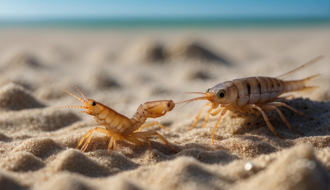 A pistol shrimp builds a burrow in the sand, while a goby fish stands guard.

The shrimp snaps its oversized claw, creating a powerful shockwave to stun prey