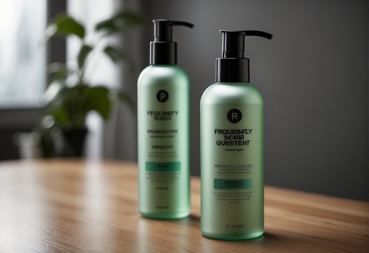 A shampoo bottle with "Frequently Asked Questions: How often should you wash your hair?" written on the label