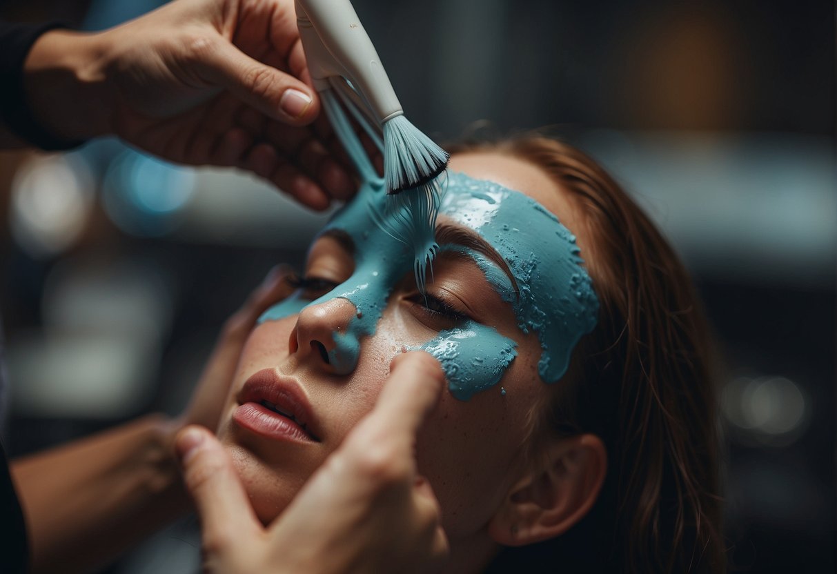 A person carefully removing hair dye from skin using gentle post-extraction precautions and care