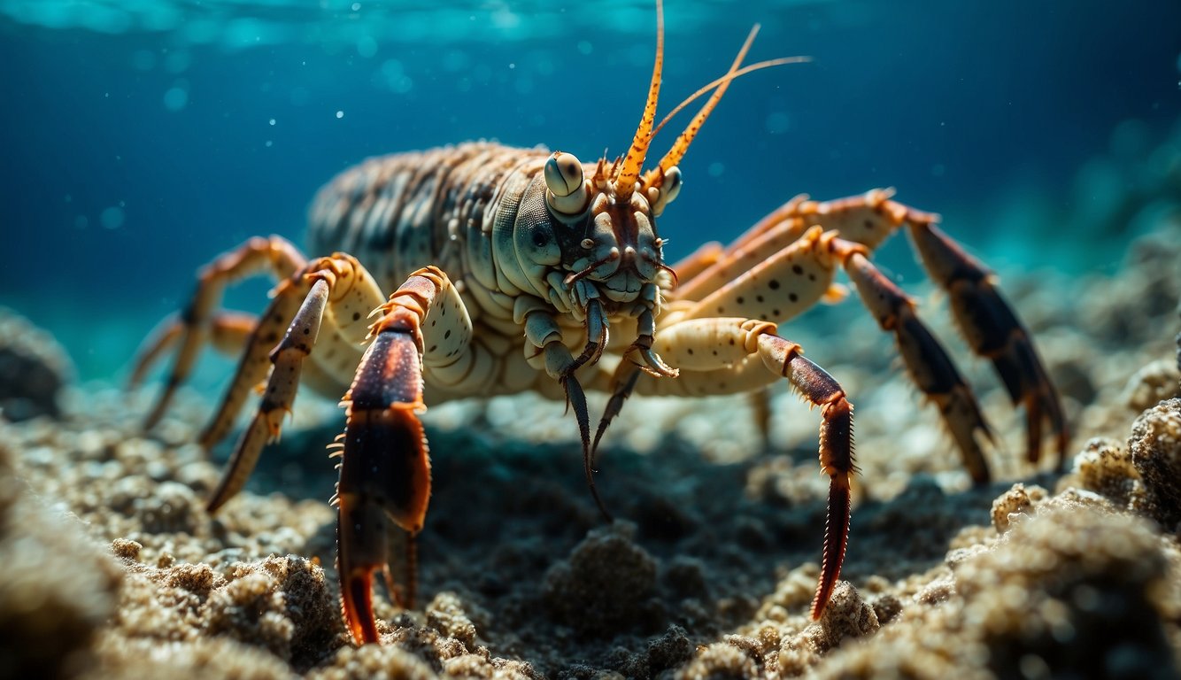 Spiny lobsters roam the ocean floor, their armor-clad bodies glinting in the sunlight as they evade predators and search for food