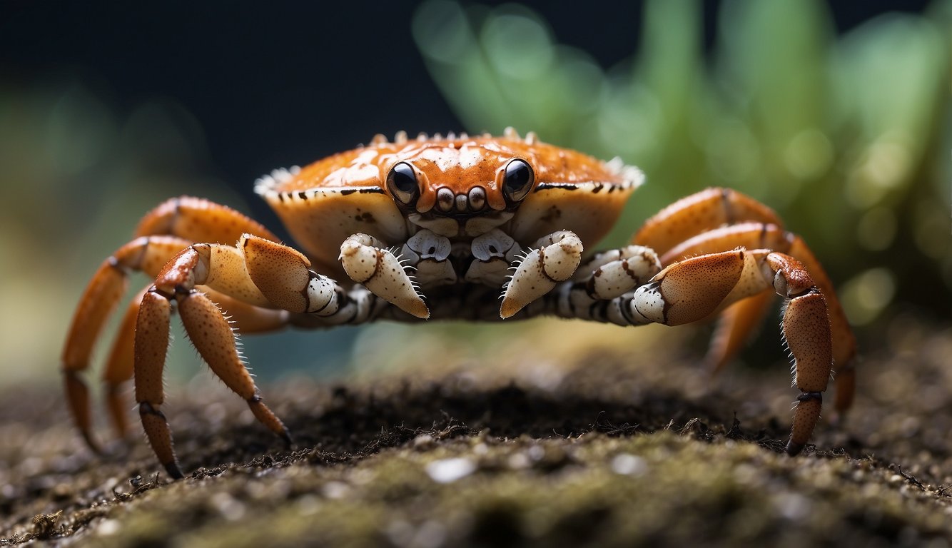 Two boxer crabs stand ready, each wielding a small anemone in their pincers, ready to defend themselves against any threat