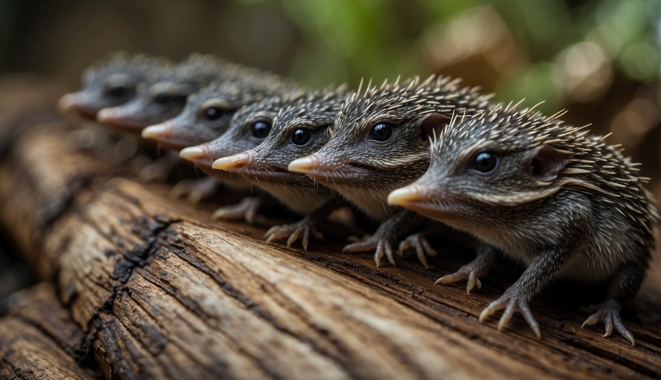 A cluster of gribbles feasting on weathered wood, tunneling through the surface with their tiny, powerful jaws.

The wood is dotted with intricate patterns of holes and pathways created by the industrious creatures