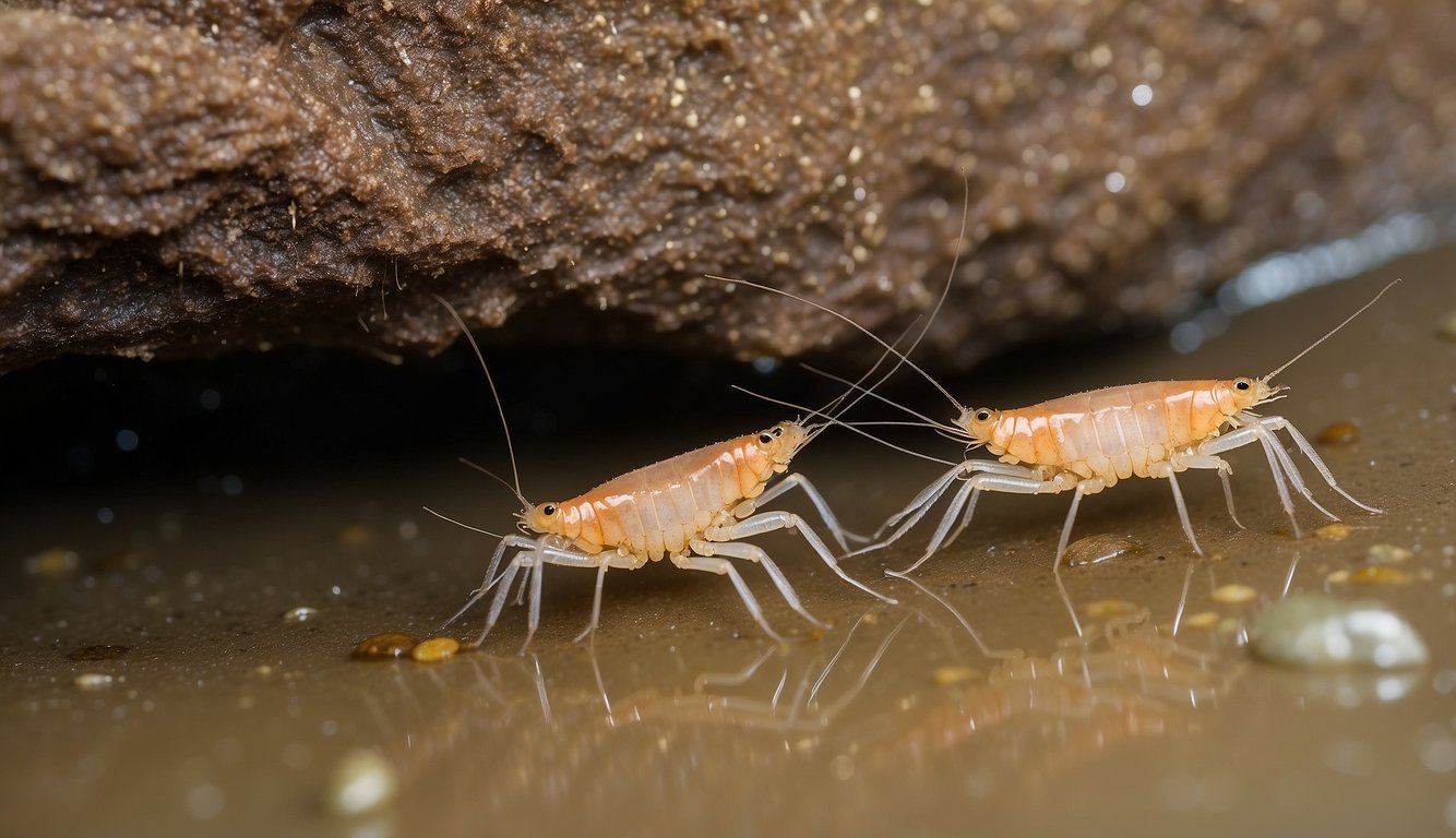 Burrowing shrimps wriggle through wet sediment, using their strong legs to create intricate tunnels and chambers.

Their streamlined bodies are perfectly adapted for navigating the muddy depths