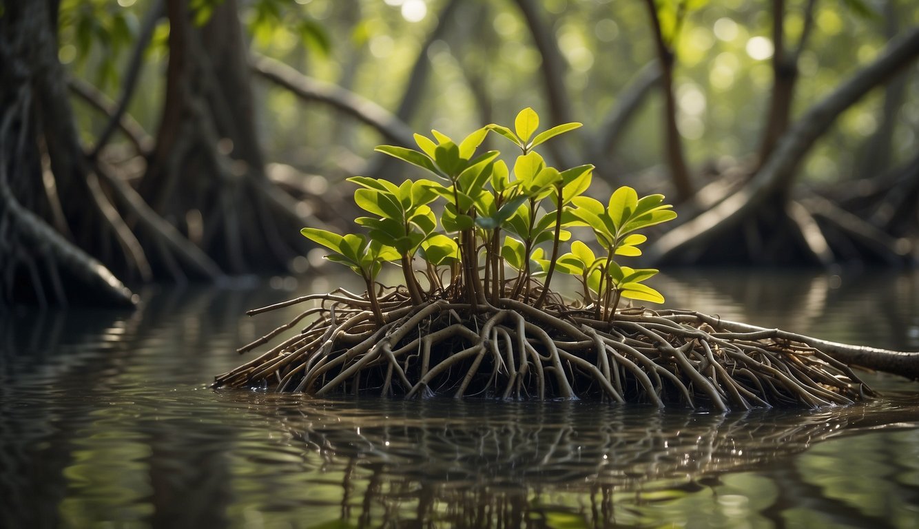 Mangroves teem with life.

Crabs scuttle among the roots, while young fish seek shelter. The tangled branches provide a safe haven for a variety of marine creatures