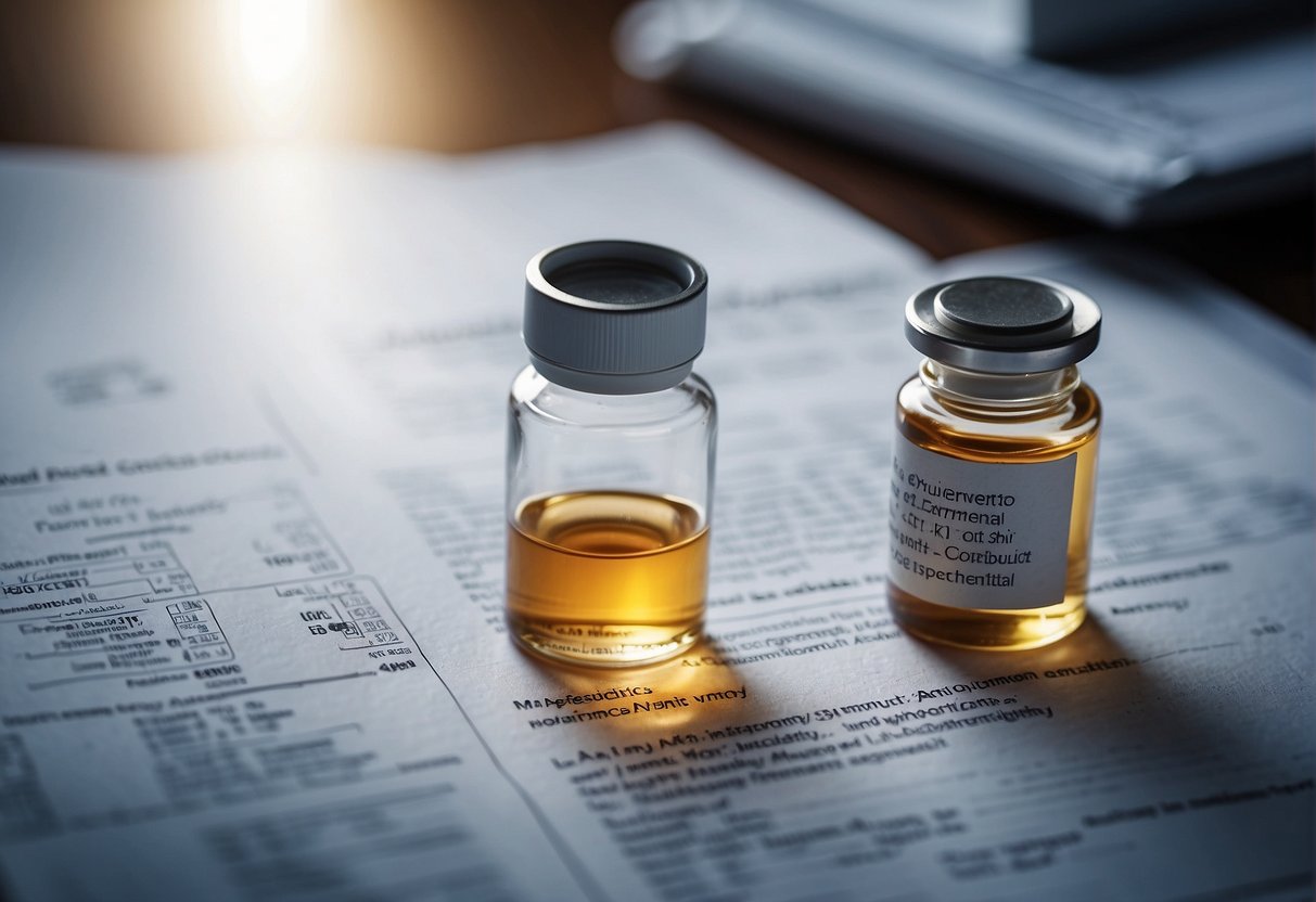 A vial of weight loss injection sits next to clinical evidence and regulatory documents, highlighting the connection between metabolism and the treatment