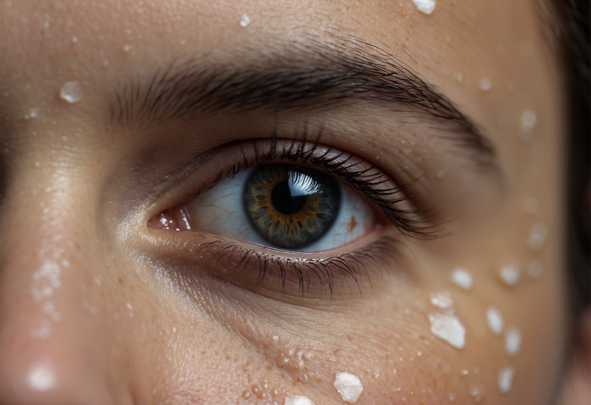 Dark spots appear on the skin, indicating a disease