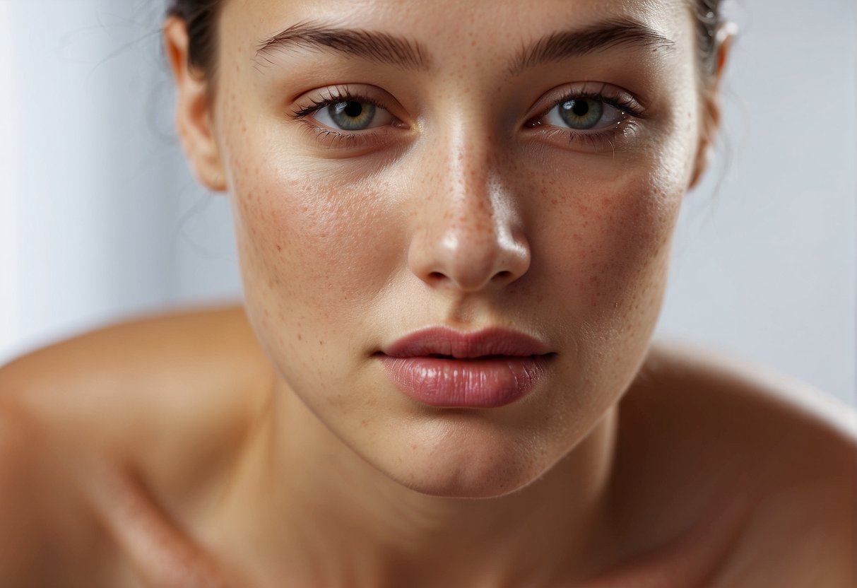 The skin reacts to vinegar, showing redness and irritation. Avoid using vinegar on the skin