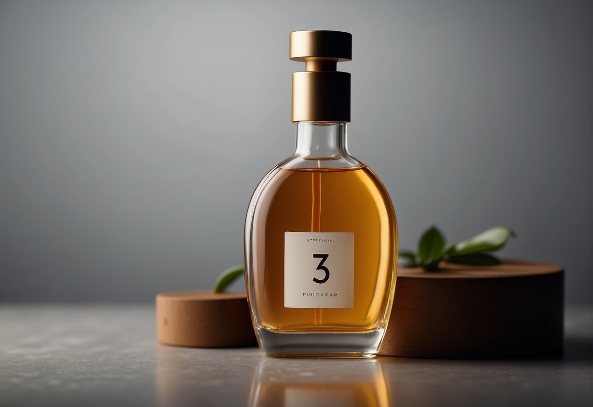 A bottle of vinegar next to a skin care product, with a question mark above it