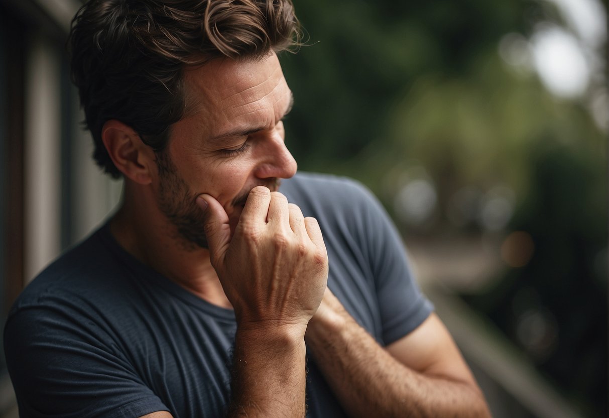 A person scratching their itchy skin vigorously