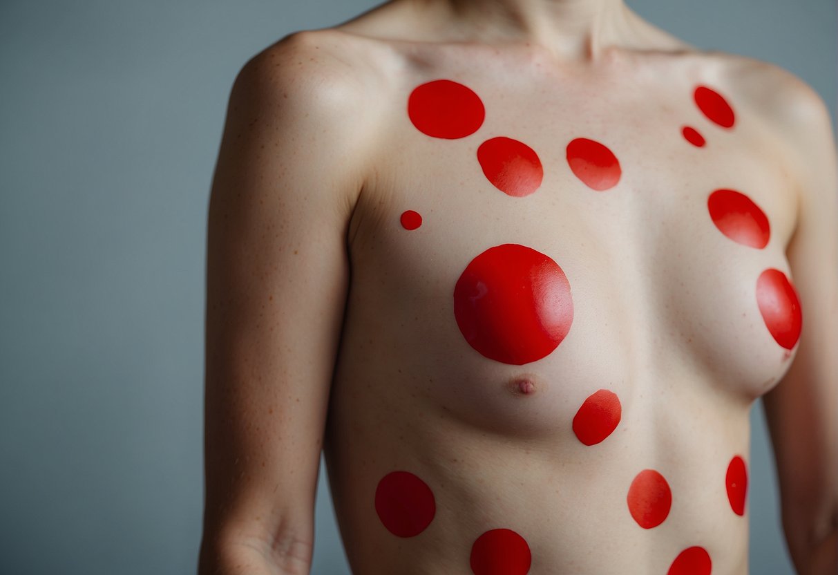 Red dots on skin, no humans