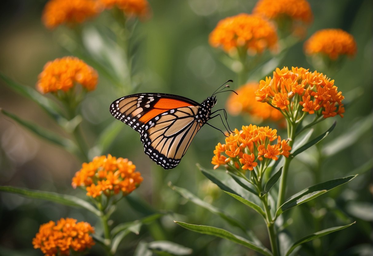 Butterfly milkweed blooms in a vibrant orange hue, attracting pollinators. Consider planting in well-drained, sunny spots. Seek local nurseries for purchase