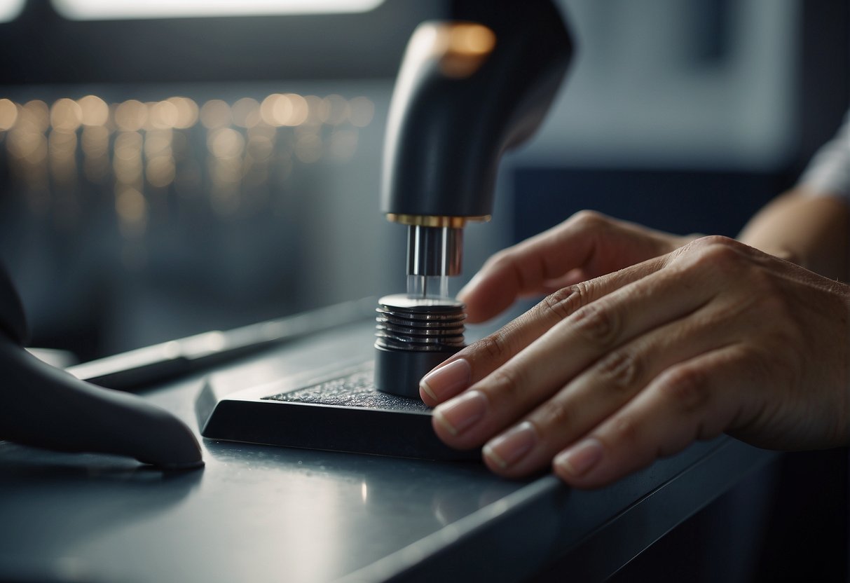 Nails being gently buffed and cleaned before press-ons applied