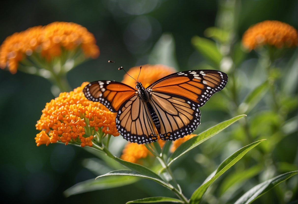 Butterfly milkweed grows in a sunny garden. Plant it in well-drained soil. Look for butterfly milkweed at local nurseries or online