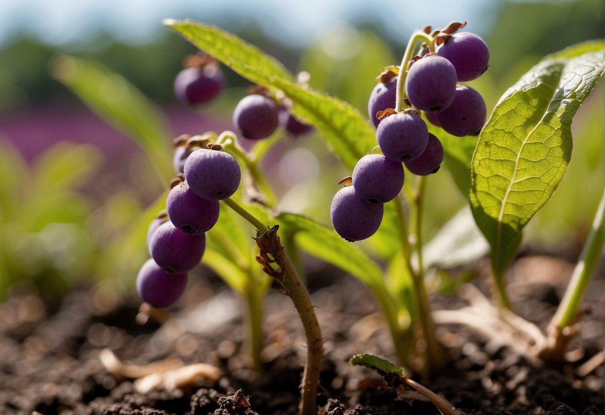 Beautyberry seeds are carefully harvested from ripe berries and placed in moist soil. They are then covered lightly and kept in a warm, sunny location to germinate. The seeds eventually sprout and grow into young beautyberry plants