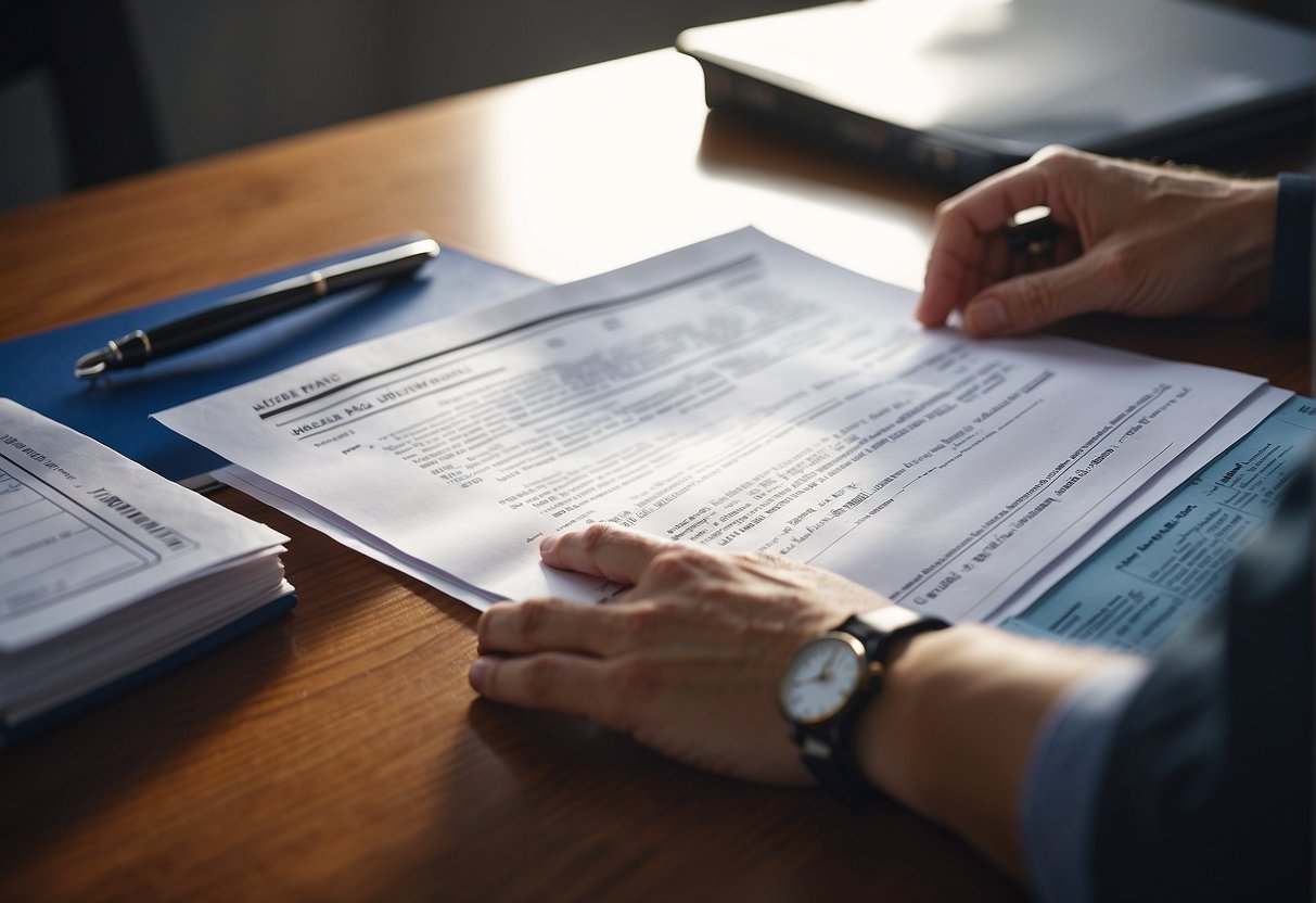 A person reviewing legal documents and medical records for a personal injury case